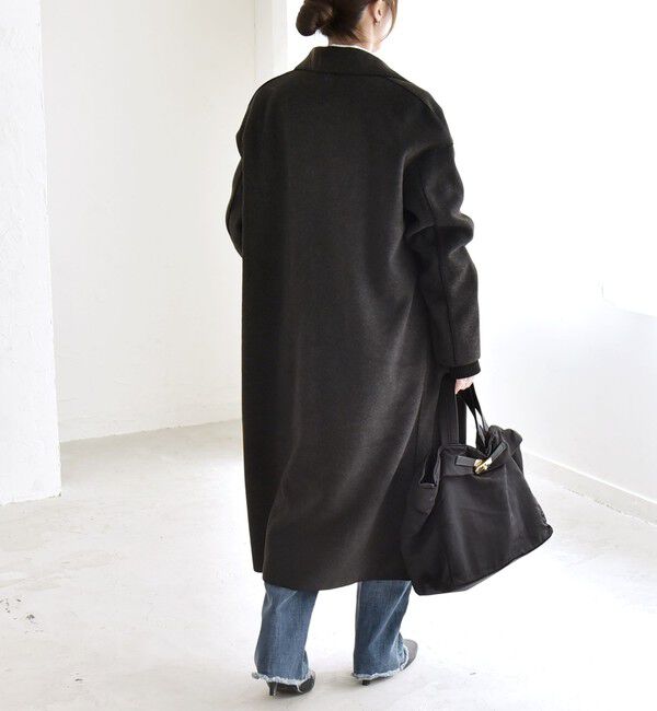 quaranciel「quaranciel: ダブル パイル ニット ロング チェスター コート」|チェスターコート|