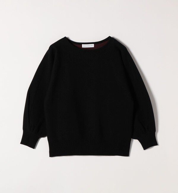 quaranciel「quaranciel:〈手洗い可能〉ダブルフェイス ボートネック パフ ニット プルオーバー」|ニット・セーター|