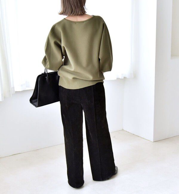 quaranciel「quaranciel:〈手洗い可能〉ダブルフェイス ボートネック パフ ニット プルオーバー」|ニット・セーター|