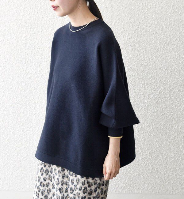 SHIPS any「SHIPS any:〈手洗い可能〉ダブルフェイス ボリュームスリーブ ニット プルオーバー」|ニット・セーター|