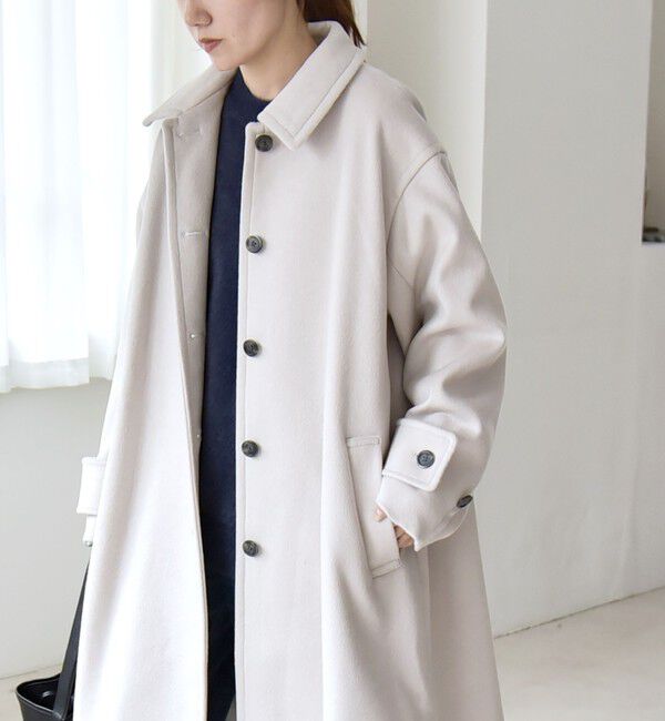 quaranciel「quaranciel: PURE WOOL スタンド & ステンカラー ロング コート」|ステンカラーコート|