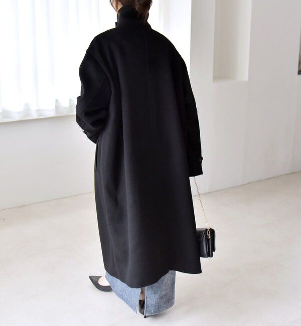 quaranciel「quaranciel: PURE WOOL スタンド & ステンカラー ロング コート」|ステンカラーコート|