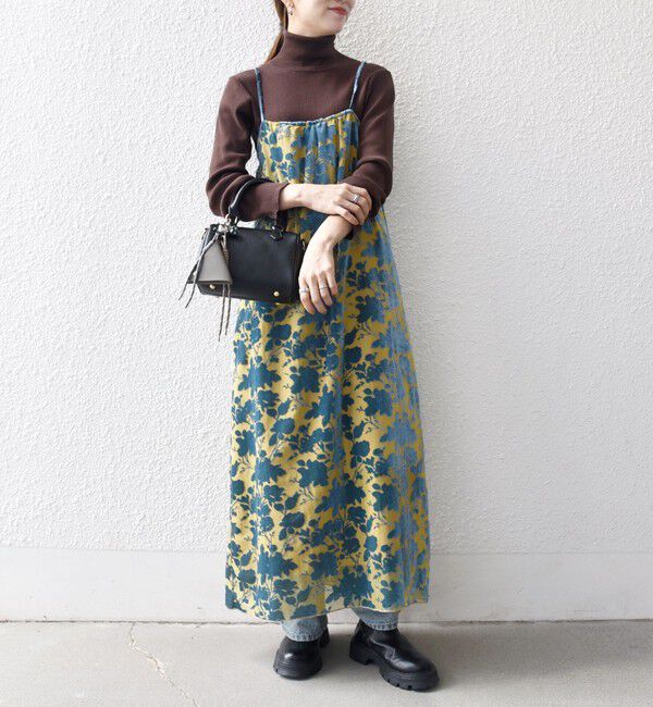 SHIPS any「SHIPS any:〈手洗い可能〉フラワー オパール ロング キャミワンピース」|ワンピース|