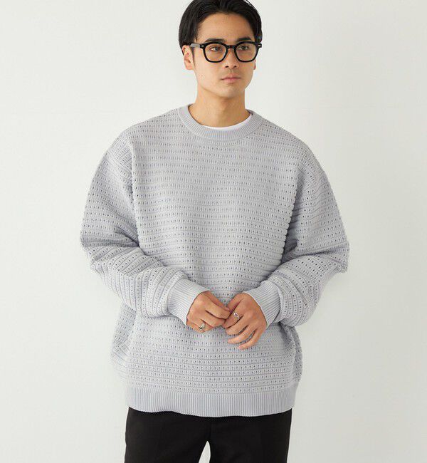 SHIPS Colors 「SHIPS Colors:〈洗濯機可能〉スポンジ メッシュ ニット◇」|ニット・セーター|