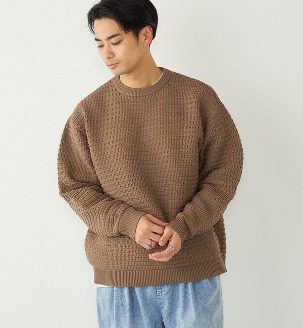 SHIPS Colors 「SHIPS Colors:〈洗濯機可能〉スポンジ メッシュ ニット◇」|ニット・セーター|