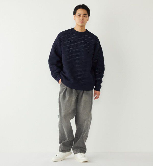 SHIPS Colors 「SHIPS Colors:〈洗濯機可能〉スポンジ メッシュ ニット◇」|ニット・セーター|