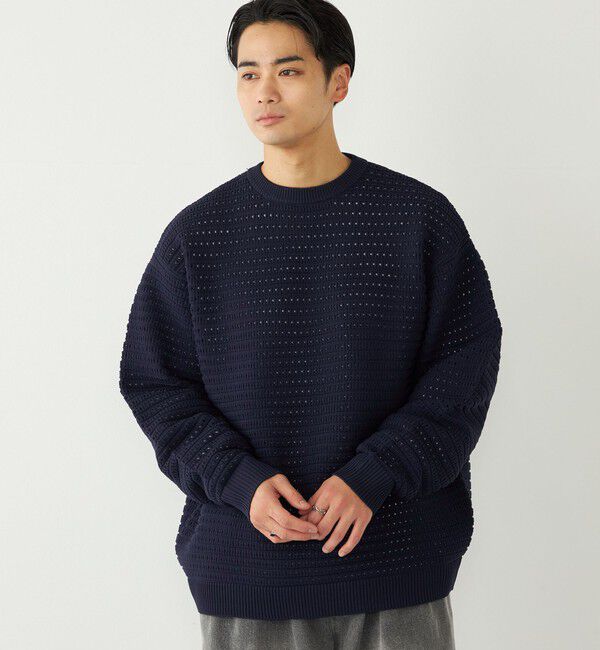 SHIPS Colors 「SHIPS Colors:〈洗濯機可能〉スポンジ メッシュ ニット◇」|ニット・セーター|