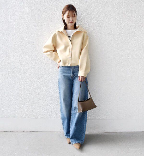 SHIPS for women「【WEB限定】〈手洗い可能〉裾 ドロスト ダンボール スナップ ボタン カーディガン」|カーディガン|