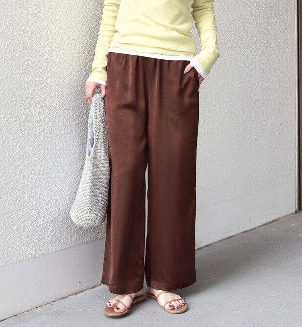 SHIPS Colors 「SHIPS Colors:〈手洗い可能〉ワッシャー サテン イージー パンツ◇」|その他|ブラウン