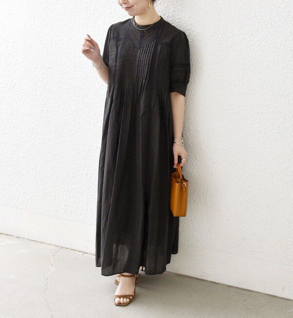 SHIPS any「《一部追加予約》SHIPS any:〈洗濯機可能〉キャンブリック レース ピンタック パフスリーブ ワンピース」|ワンピース|