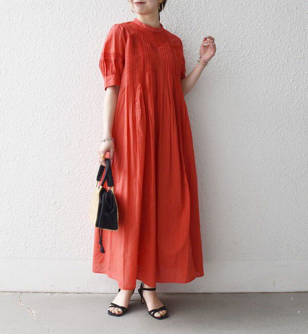 SHIPS any「《一部追加予約》SHIPS any:〈洗濯機可能〉キャンブリック レース ピンタック パフスリーブ ワンピース」|ワンピース|