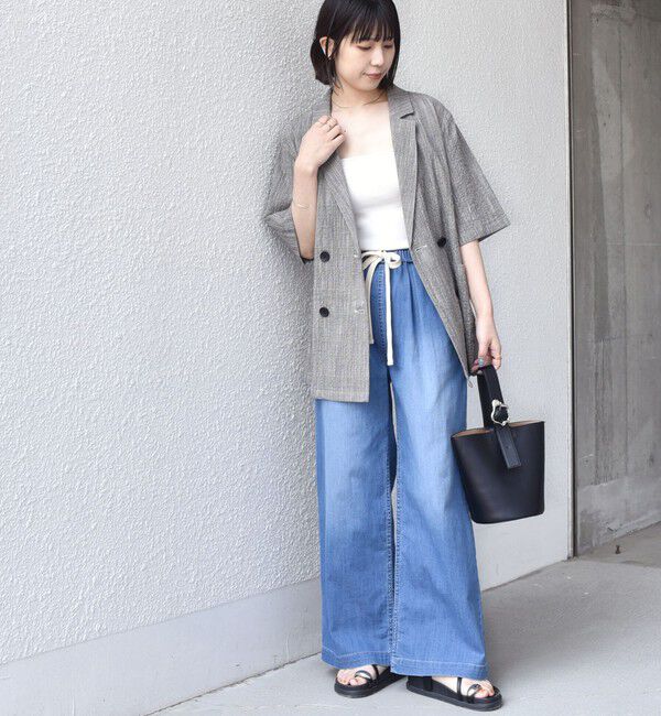 SHIPS Colors 「《予約》SHIPS Colors:〈手洗い可能〉バンピー スラブ ショートスリーブ ジャケット◆」|テーラードジャケット|