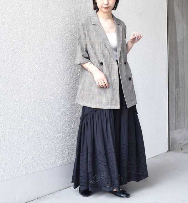 SHIPS Colors 「《予約》SHIPS Colors:〈手洗い可能〉バンピー スラブ ショートスリーブ ジャケット◆」|テーラードジャケット|