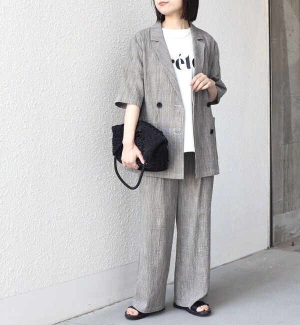 SHIPS Colors 「《予約》SHIPS Colors:〈手洗い可能〉バンピー スラブ ショートスリーブ ジャケット◆」|テーラードジャケット|