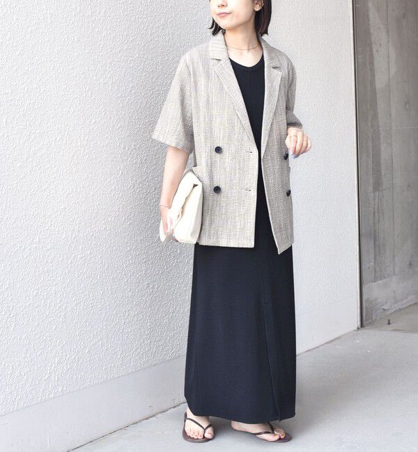 SHIPS Colors 「《予約》SHIPS Colors:〈手洗い可能〉バンピー スラブ ショートスリーブ ジャケット◆」|テーラードジャケット|