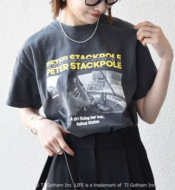 SHIPS any「GOOD ROCK SPEED:〈洗濯機可能〉LPC ロゴ フォト プリント TEE」|Tシャツ・カットソー|チャコールグレー