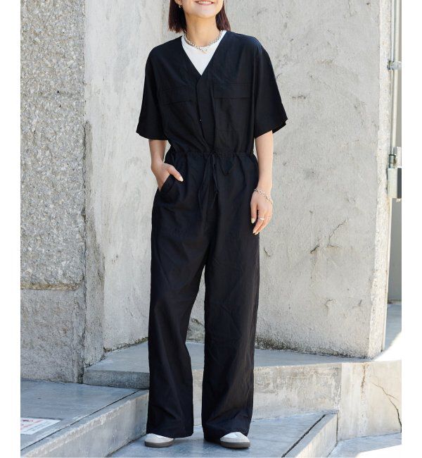 OUTDOOR PRODUCTS Usual Things「ダブルポケットVネックオールインワン」|オールインワン|