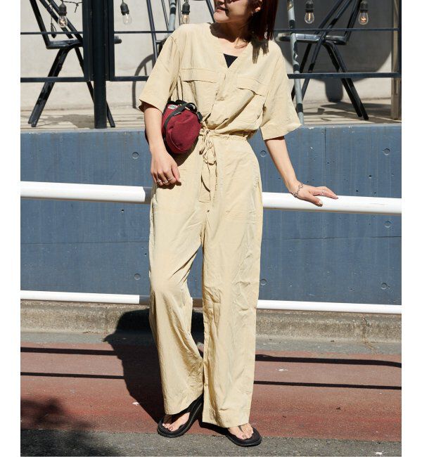 OUTDOOR PRODUCTS Usual Things「ダブルポケットVネックオールインワン」|オールインワン|