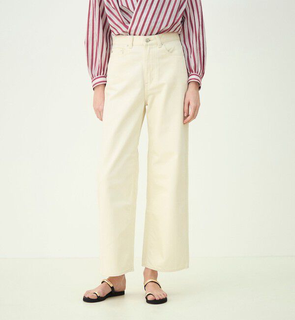 MACPHEE「コットンホワイトデニム セミワイドパンツ」|デニム|
