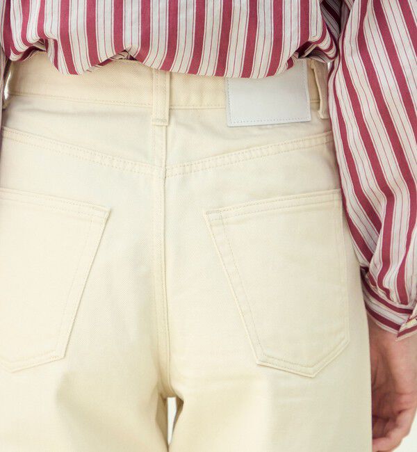 MACPHEE「コットンホワイトデニム セミワイドパンツ」|デニム|