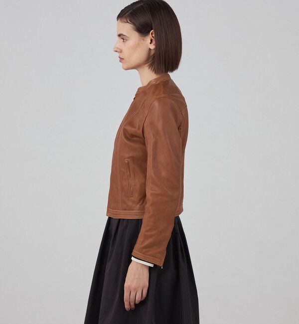 TOMORROWLAND collection「ラムレザー ジップアップブルゾン」|ライダースジャケット|