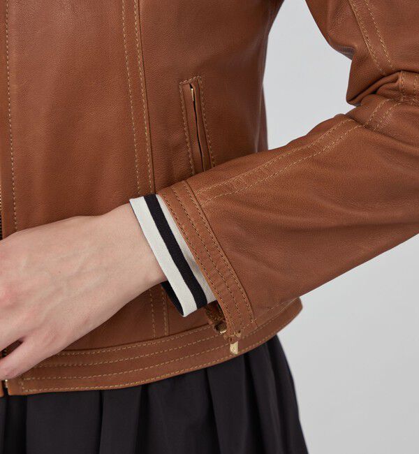 TOMORROWLAND collection「ラムレザー ジップアップブルゾン」|ライダースジャケット|