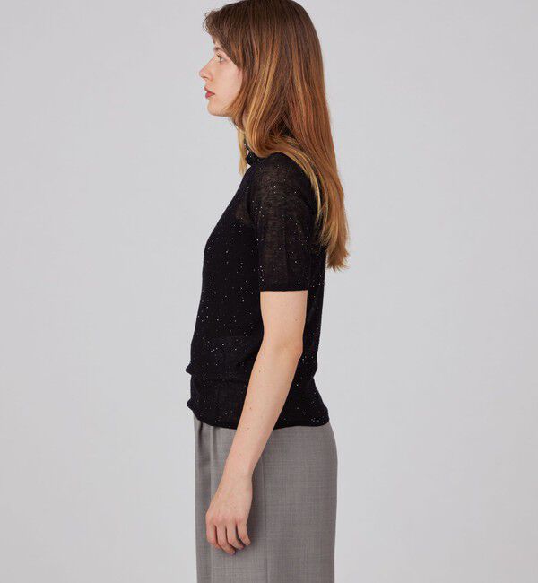 Ballsey「ミニスパンコール ハーフスリーブプルオーバー」|ニット・セーター|