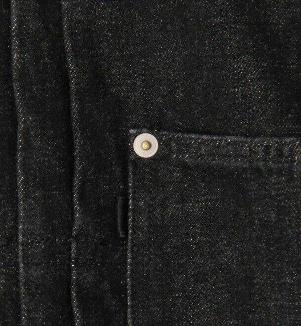 GALERIE VIE「ブラックデニム プリーテッドジャケット」|デニムジャケット|
