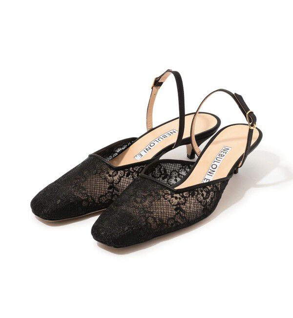 TOMORROWLAND GOODS「NEBULONI E.  LACE ミュールパンプス」|パンプス|18 ブラック系