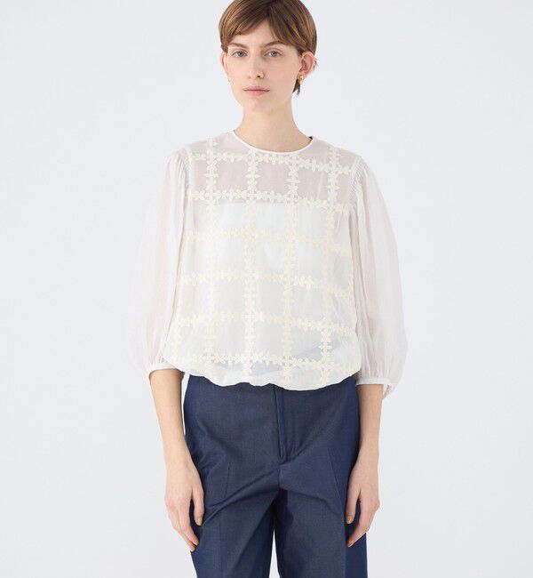 TOMORROWLAND collection「クロスフルール ペザントプルオーバー」|シャツ・ブラウス|