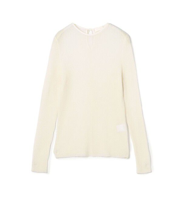 Ballsey「シアーダブルジャカード バックリボンプルオーバー」|ニット・セーター|11 ホワイト