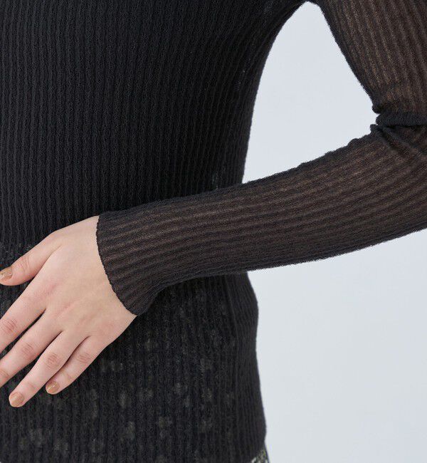 Ballsey「シアーダブルジャカード バックリボンプルオーバー」|ニット・セーター|