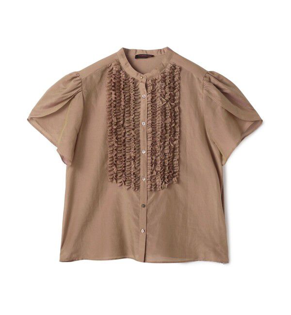 TOMORROWLAND collection「コットンシルクシャンブレー ペタルスリーブブラウス」|シャツ・ブラウス|47 ブラウン