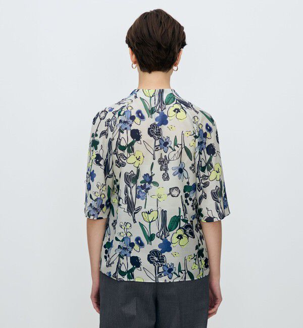 TOMORROWLAND collection「フラワーベッドプリント ネックギャザーブラウス」|シャツ・ブラウス|