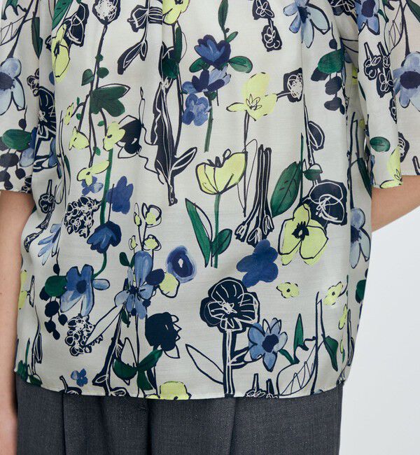 TOMORROWLAND collection「フラワーベッドプリント ネックギャザーブラウス」|シャツ・ブラウス|