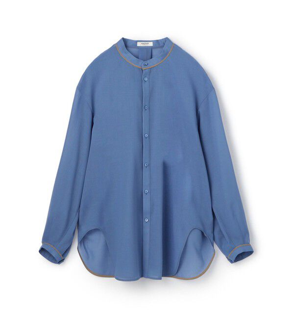 MACPHEE「T/W VOILEボリュームスリーブチュニックブラウス」|シャツ・ブラウス|63 ブルー