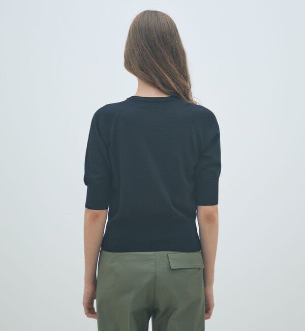 MACPHEE「ウールビジュー ハーフスリーブプルオーバー」|ニット・セーター|