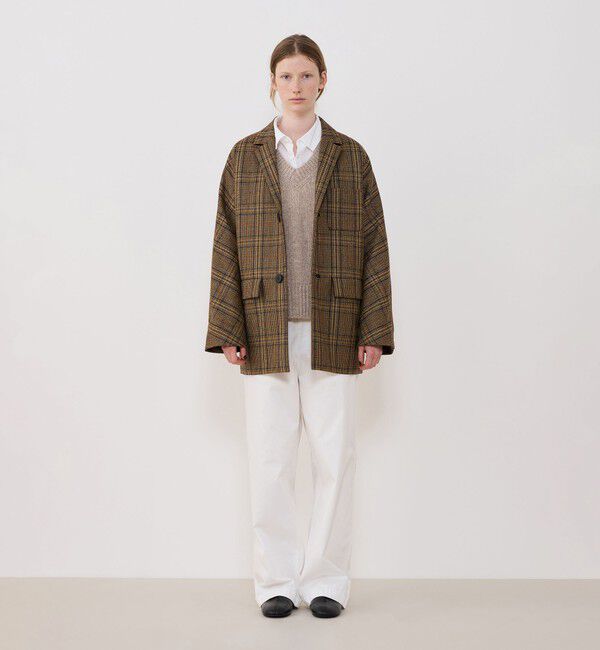 GALERIE VIE「チェビオットツイード ドルマンスリーブコート」|チェスターコート|