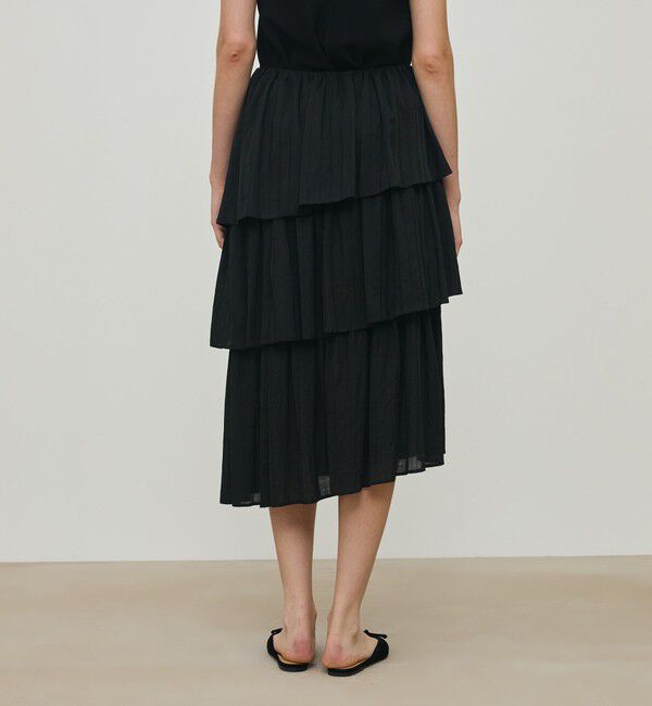 DES PRES「ドットストライプジャガード  ティアードスカート」|スカート|