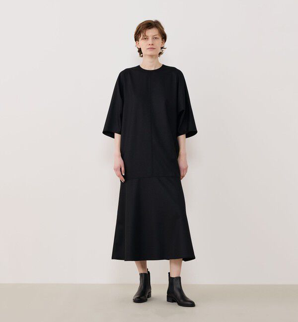 GALERIE VIE「ライトフラノストレッチ オーバルワンピース」|ワンピース|