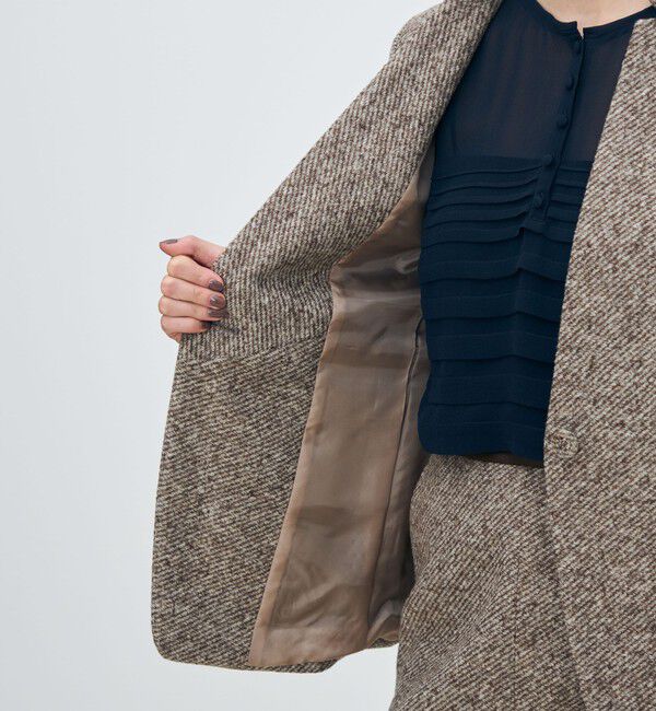 TOMORROWLAND collection「スライバーダイヤゴナル キザミカラージャケット」|ノーカラージャケット|