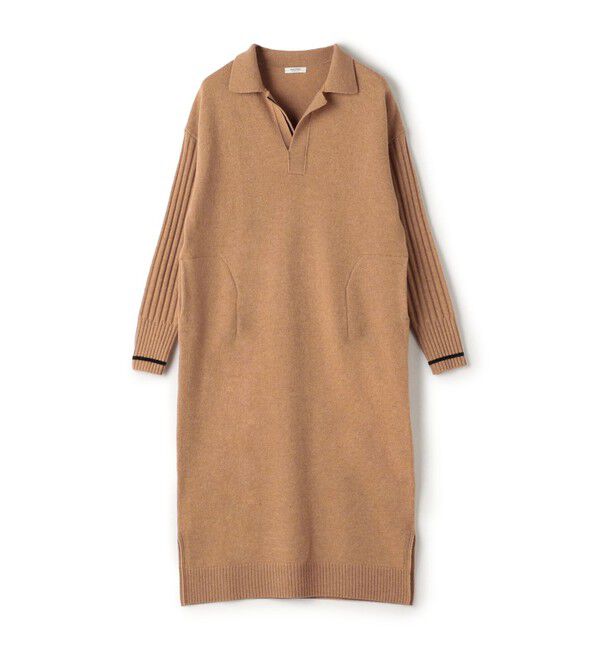 MACPHEE「NZ LAMBS スキッパーワンピース」|ワンピース|45 キャメル