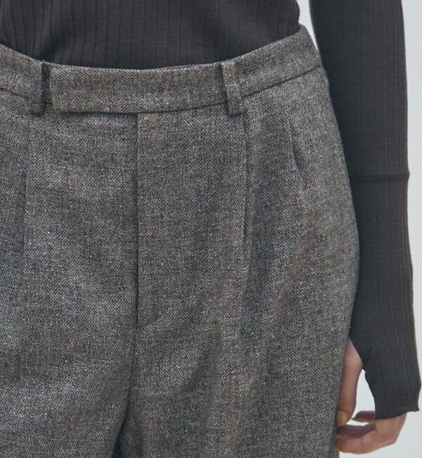 MACPHEE「ネップツイード タックテーパードパンツ」|スラックス|