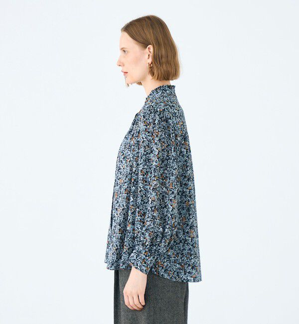 Ballsey「ブローフラワープリント フリルブラウス」|シャツ・ブラウス|