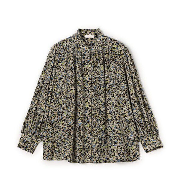 Ballsey「ブローフラワープリント フリルブラウス」|シャツ・ブラウス|42 ベージュ系