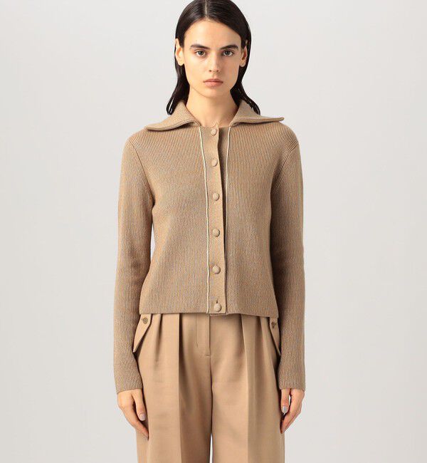 BACCA「ラメウール フラットカラーニットカーディガン」|ニット・セーター|