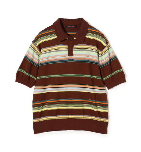 CABaN「コットンカシミヤ マルチボーダー ポロプルオーバー」|ニット・セーター|