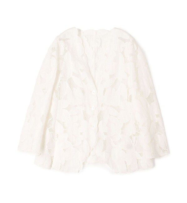 TOMORROWLAND collection「フィグリーフエンブロイダリー カラーレスジャケット」|ノーカラージャケット|11 ホワイト