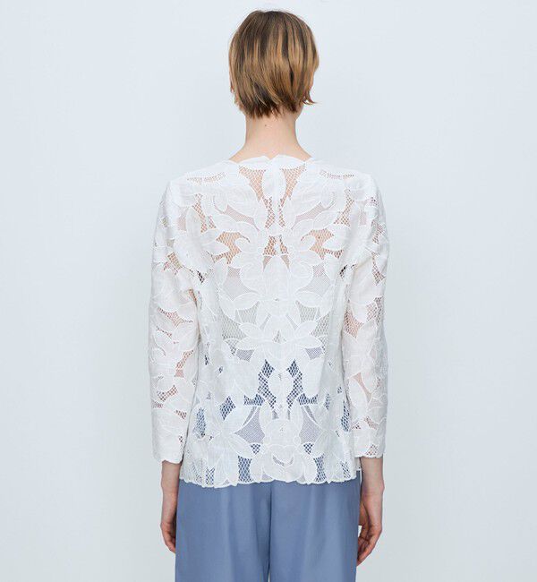 TOMORROWLAND collection「フィグリーフエンブロイダリー カラーレスジャケット」|ノーカラージャケット|