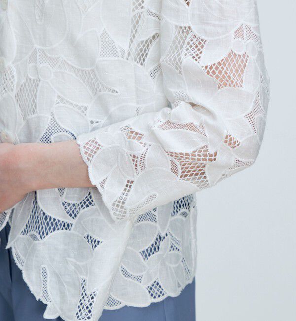 TOMORROWLAND collection「フィグリーフエンブロイダリー カラーレスジャケット」|ノーカラージャケット|